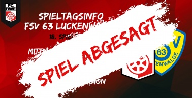 Erneute Spielabsage für das Spiel gegen Luckenwalde
